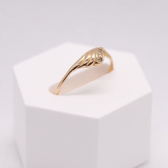 19k Vintage Solid Yellow Gold Ring Portuguese Solid Gold (Purity 800) Size 7.25 - Picture 3 of 9